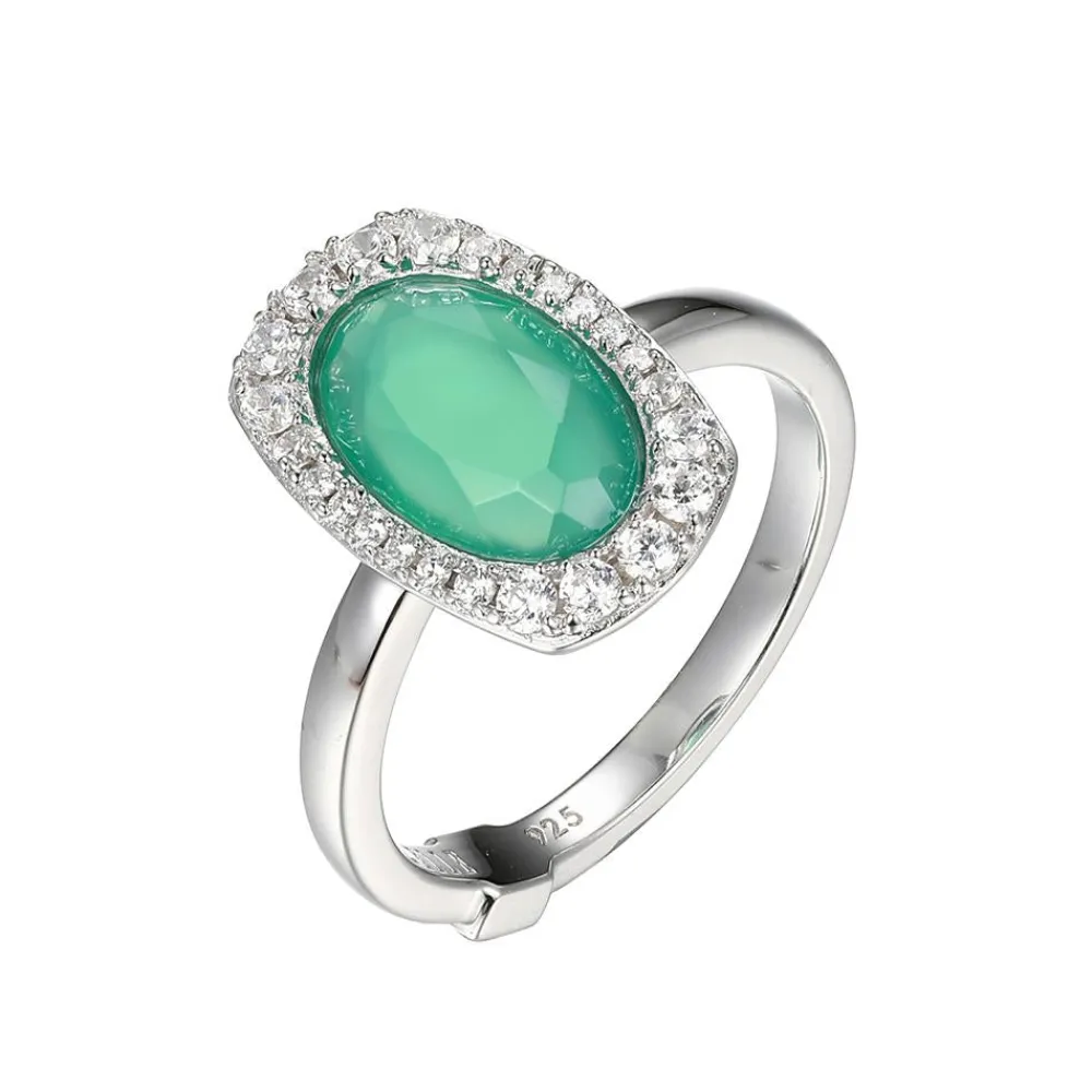 Elle Jewelry Paris 1901 R10215WGC- Stone Ring | Silver With Cz Rings