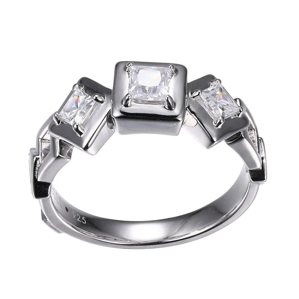 Elle Jewelry Paris 1901 R10193WZ- Stone Ring | Silver No Stone Rings