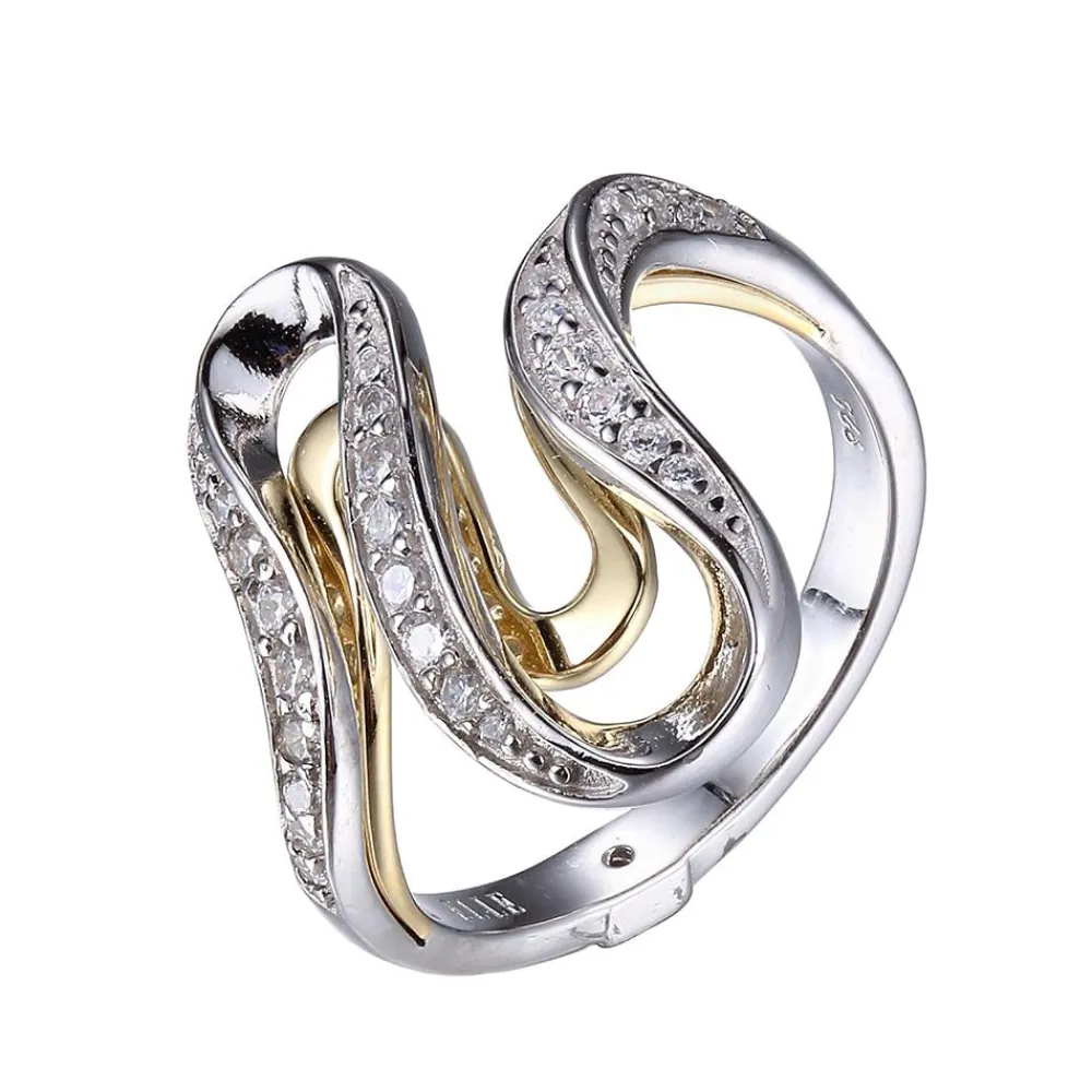 Elle Jewelry Paris 1901 R10134YWZ- Silver No Stone Rings | Silver With Cz Rings