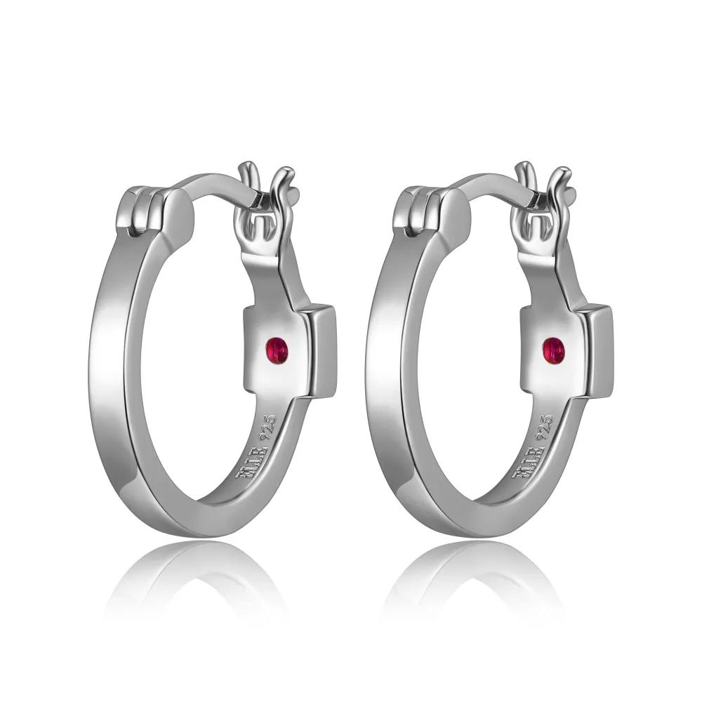 Elle Jewelry Paris 1901 Sterling Silver Rhodium Plated 15mm Hoop Earring | E0770 | ELLE- Silver No Stone Earrings | Earrings